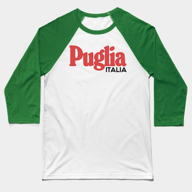 Puglia, Italia //Retro Typography Gift Design Baseball T-Shirt by DankFutura